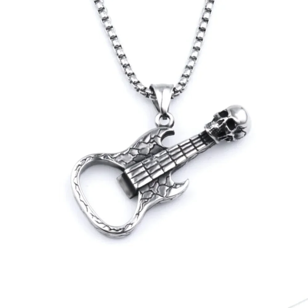 ❤️Music Lover Stainless Steel Guitar Necklace , N90201P102